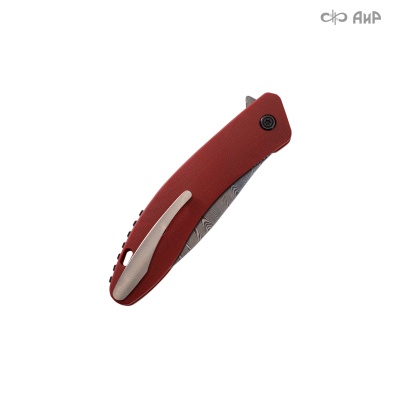 Хантер (G10 красный, кастомная заточка) дамасская сталь ZDI-1016, узор твист - Компания «АиР»