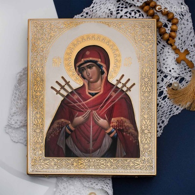 Икона Божией Матери в окладе Семистрельная, Артикул: 37795 - Компания «АиР»