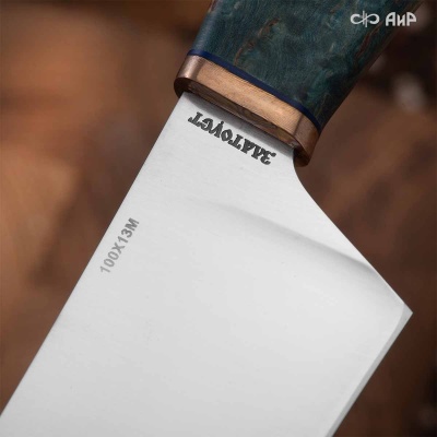 Набор Поварской-3 (стабилизированная карельская береза зеленая, мокуме гане 3 мм) - Компания «АиР»