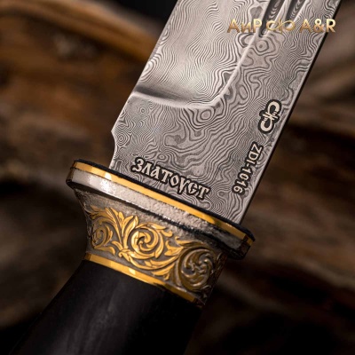 Нож Арсенальный люкс с сюжетом Охота на уток, комбинированные ножны, Артикул: 36721 - Компания «АиР»