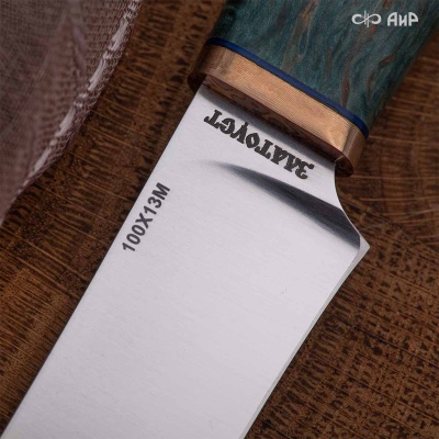 Набор Поварской-3 (стабилизированная карельская береза зеленая, мокуме гане 3 мм) - Компания «АиР»