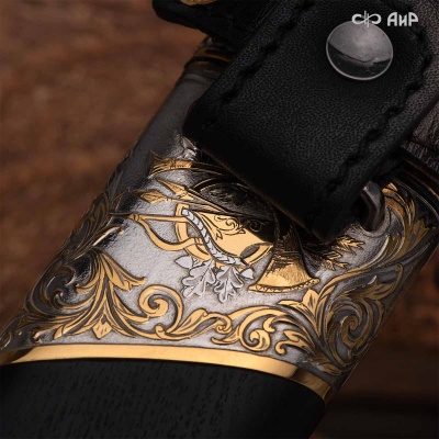 Нож Арсенальный люкс с сюжетом Лось в лесу, комбинированные ножны, Артикул: 39173 - Компания «АиР»