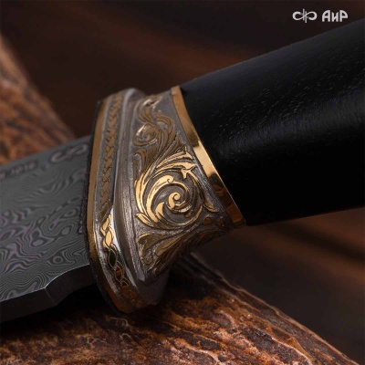 Нож Арсенальный люкс с сюжетом Лось в лесу, комбинированные ножны, Артикул: 39173 - Компания «АиР»