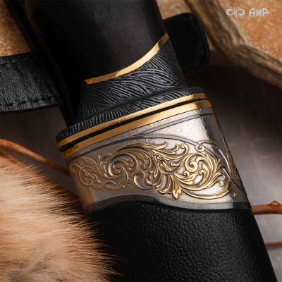  Нож Клык с сюжетом Дикий медведь, комбинированные ножны, Артикул: 38636 - Компания «АиР»