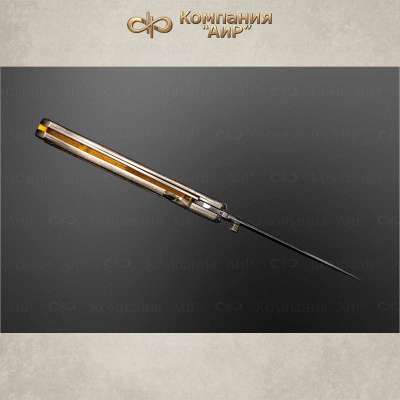  Нож Складной (латунь, золото), сталь 40Х10С2М - Компания «АиР»