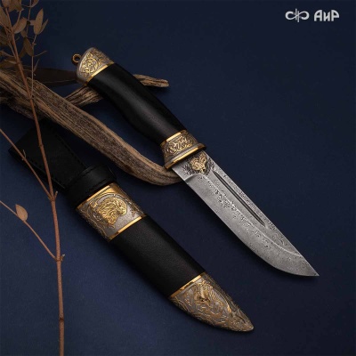  Нож Бекас с сюжетом Беркут, комбинированные ножны, Артикул: 38645 - Компания «АиР»
