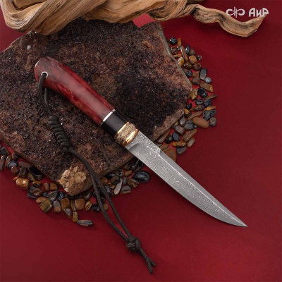 Нож Финка-5, стабилизированная карельская береза красная, Артикул: 38594 - Компания «АиР»