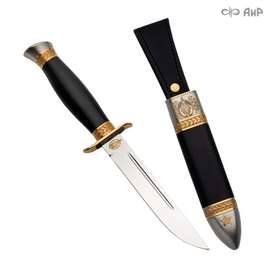  Нож Финка-2 НКВД с золотом, 40Х10С2М, комбинированные ножны Артикул: 36337 - Компания «АиР»