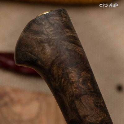 Пчак (стабилизированный ореховый кап, латунь, фибра) дамасская сталь ZDI-1016 - Компания «АиР»