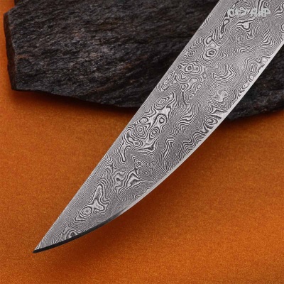 Нож Финка-5, стабилизированная карельская береза лазурная, стабилизированный граб, авторские ножны, Артикул: 38884 - Компания «АиР»