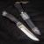 Нож Бекас с сюжетом Молодые рыси охотятся, комбинированные ножны, Артикул: 34705 - Компания «АиР»