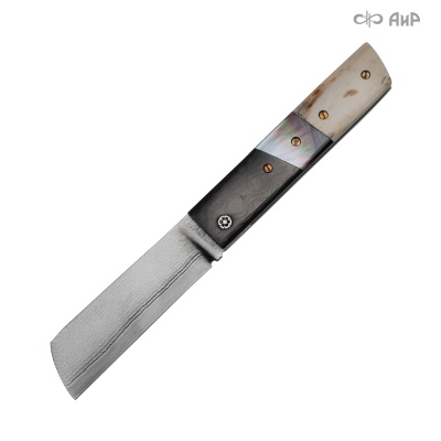 Нож складной, Том Флури (Thomas Fleury), Франция, перламутр, бивень мамонта, карбон мозаика - Компания «АиР»