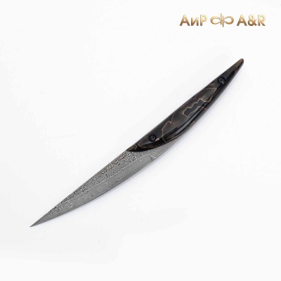 Набор стейковых ножей ЦМ (композит с бронзой черный) дамасская сталь ZDI-1016 - Компания «АиР»