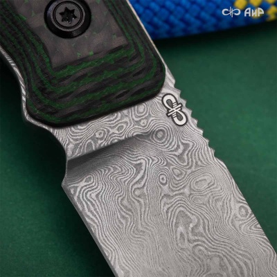 Стриж-Т (карбон зебра зеленый) дамасская сталь ZDI-1016 - Компания «АиР»