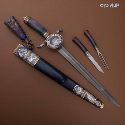 Гарнитур охотничий Лев, с хиршфангером, Артикул: 39141 - Компания «АиР»