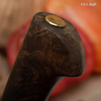 Пчак (стабилизированный ореховый кап, латунь, фибра) дамасская сталь ZDI-1016 - Компания «АиР»