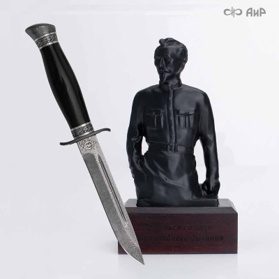 Набор Железный Феликс & Финка-2 НКВД с серебром, ZDI-1016, кожаные ножны - Компания «АиР»