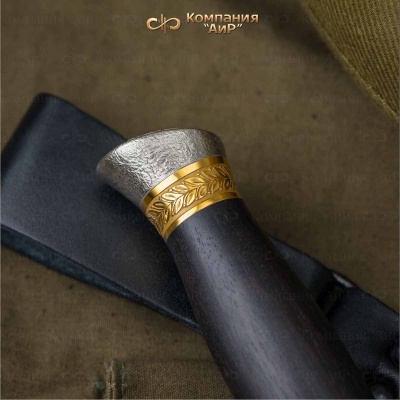 Нож Финка-2 НКВД с золотом, ZDI-1016, кожаные ножны Артикул: 39255-39260 - Компания «АиР»
