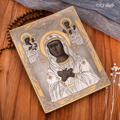 Икона Божией Матери в окладе Умиление (икона заказчика, XIX в.), Артикул: 39154 - Компания «АиР»