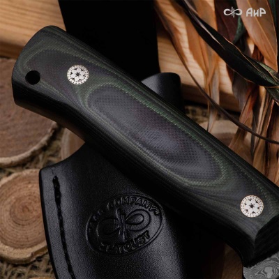 Стриж (G10 черно-зеленый, мозаичные пины) дамасская сталь ZD-0803 - Компания «АиР»