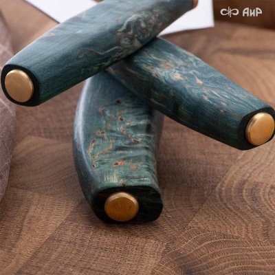 Набор Поварской-3 (стабилизированная карельская береза зеленая, мокуме гане 3 мм) - Компания «АиР»