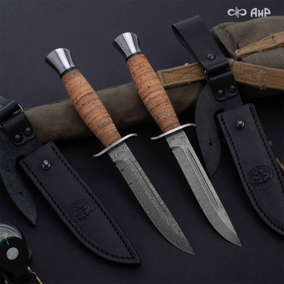 Финка-2 (береста) дамасская сталь ZDI-1016  - Компания «АиР»