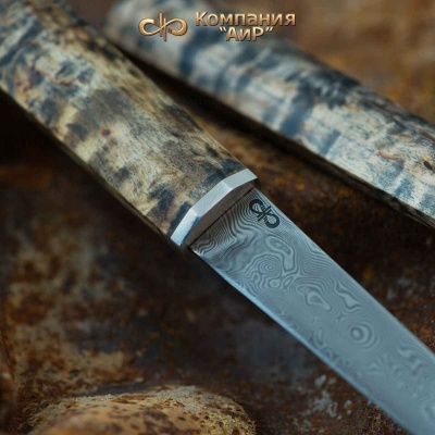 Нож Офисный (карельская береза), дамасская сталь ZDI-1016 - Компания «АиР»