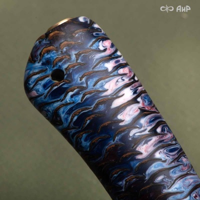 Лиса (стабилизированная шишка синяя - материал заказчика, алюминий, stonewash) - Компания «АиР»