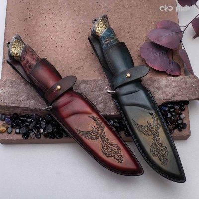 Нож Чернокрылый павлин, авторские ножны, Артикул: 39239 - Компания «АиР»