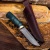 Бекас (стабилизированная карельская береза лазурная, мокуме гане, ножны люкс) дамасская сталь ZDI-1016 - Компания «АиР»