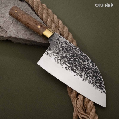 Сербский нож ЦМ (стабилизированная карельская береза натуральная, латунь, кастомная заточка) - Компания «АиР»