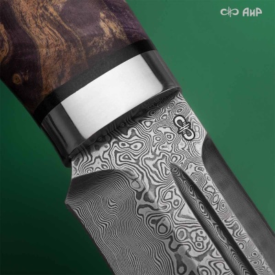 Селигер (стабилизированный кап клена фиолетовый) дамасская сталь ZDI-1016 - Компания «АиР»