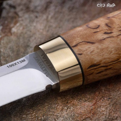 Финка Сканди Мини (карельская береза, латунь) - Компания «АиР»