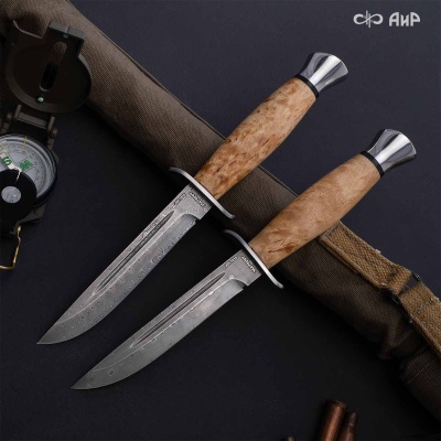 Финка-2 (карельская береза) дамасская сталь ZDI-1016  - Компания «АиР»