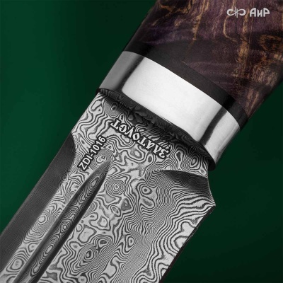 Селигер (стабилизированный кап клена фиолетовый) дамасская сталь ZDI-1016 - Компания «АиР»