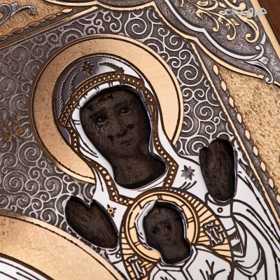 Икона Божией Матери в окладе Умиление (икона заказчика, XIX в.), Артикул: 39154 - Компания «АиР»