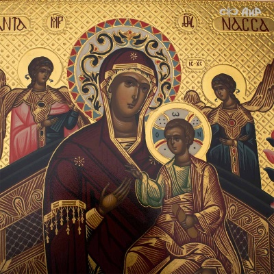 Икона Божией Матери Всецарица (Пантанасса) в окладе и киоте, Артикул: 39149 - Компания «АиР»