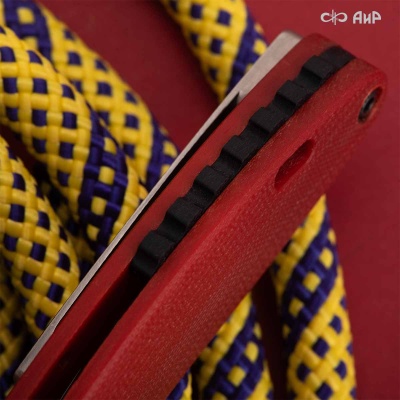 Хантер (G10 красный, кастомная заточка) дамасская сталь ZD-0803, узор твист - Компания «АиР»