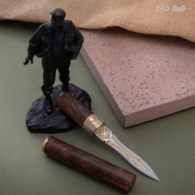 Композиция Фидель с сигарой, ореховый кап, дамасская сталь ZDI-1016, Артикул: AF0000025163 - Компания «АиР»