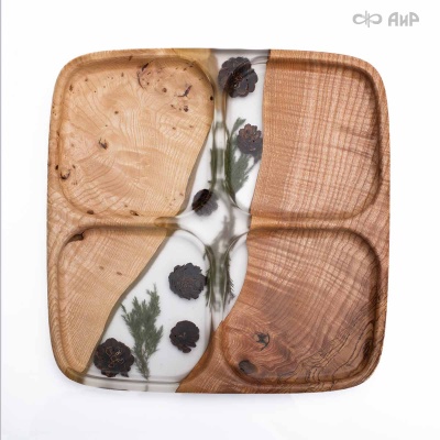 Менажница Алтай, карагач, шишечки лиственницы, веточки можжевельника, 25 см - Компания «АиР»