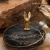 Сувенир "Лис на камне" (галька, золото)  - Компания «АиР»
