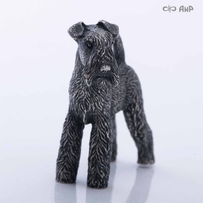 Сувенир Вельштерьер № 3 (литье, латунь, чернение серебра, магнит) - Компания «АиР»