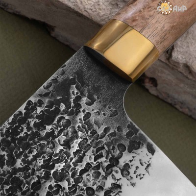 Сербский нож ЦМ (стабилизированная карельская береза натуральная, латунь, кастомная заточка) - Компания «АиР»
