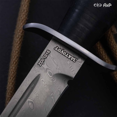 Финка-2 (кожа) дамасская сталь ZDI-1016  - Компания «АиР»
